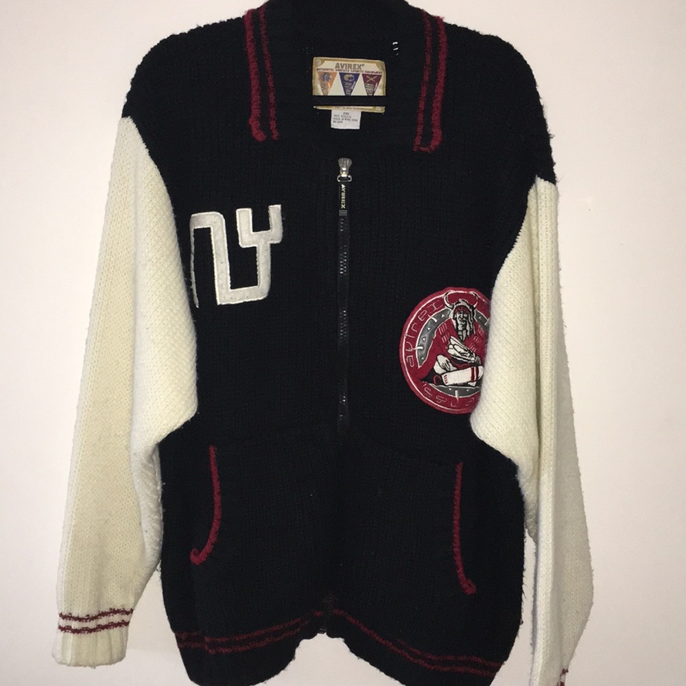 vintage avirex knitted jacket